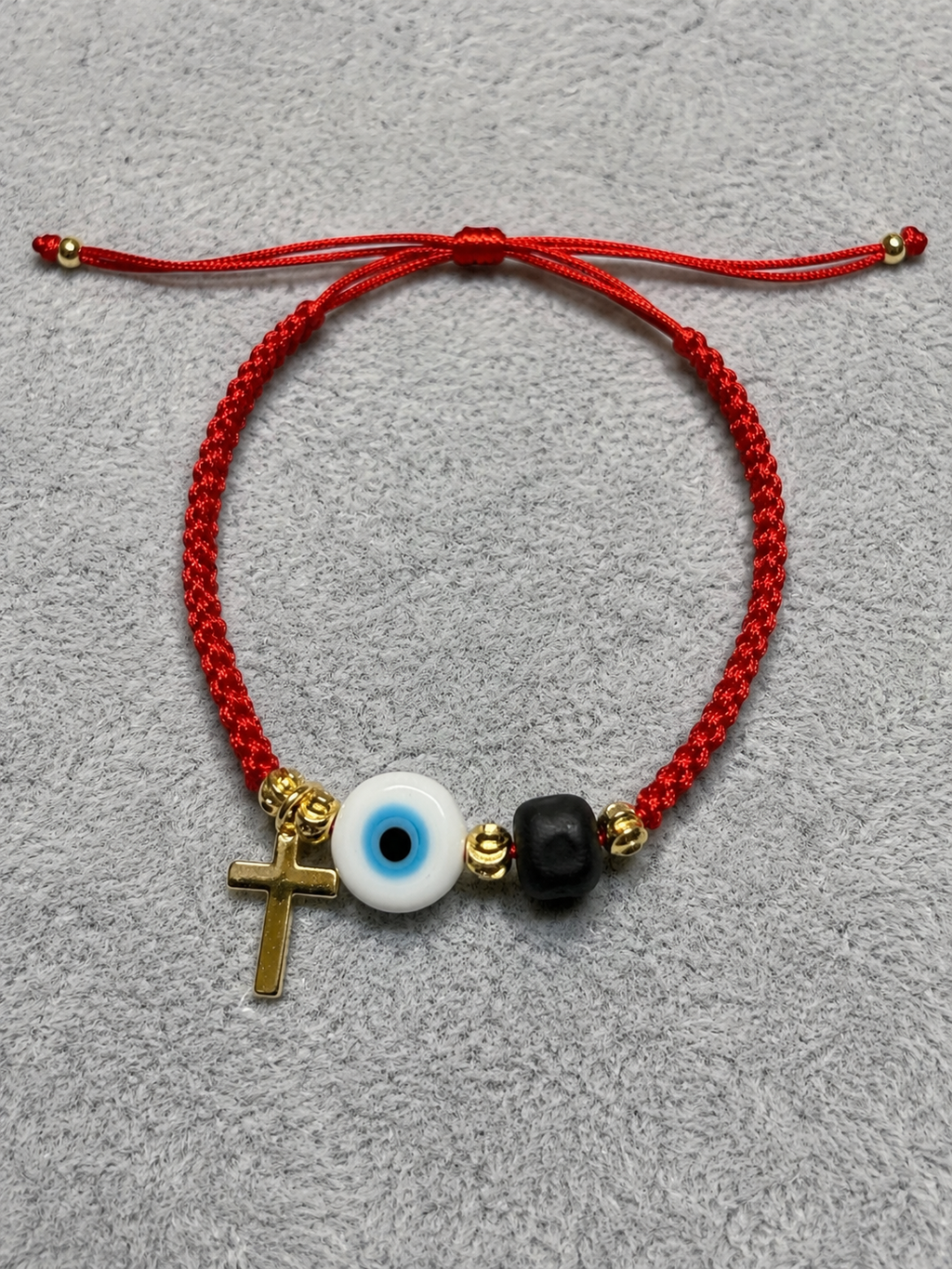 Red Protection Bracelet With Evil Eye & Cross Charm ✨