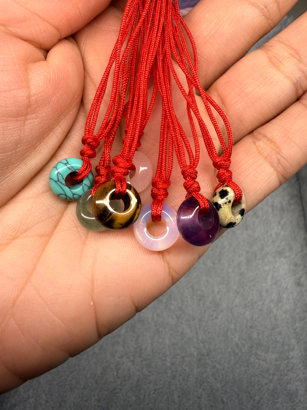 Red String Bracelet with Small Donut Stone ✨